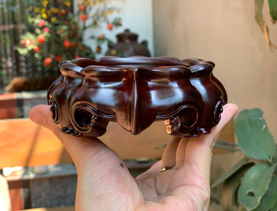 Đế mặt tròn 30cm gỗ hương